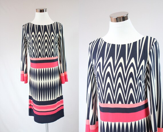 Geometric print shift dress / summer dress / shift