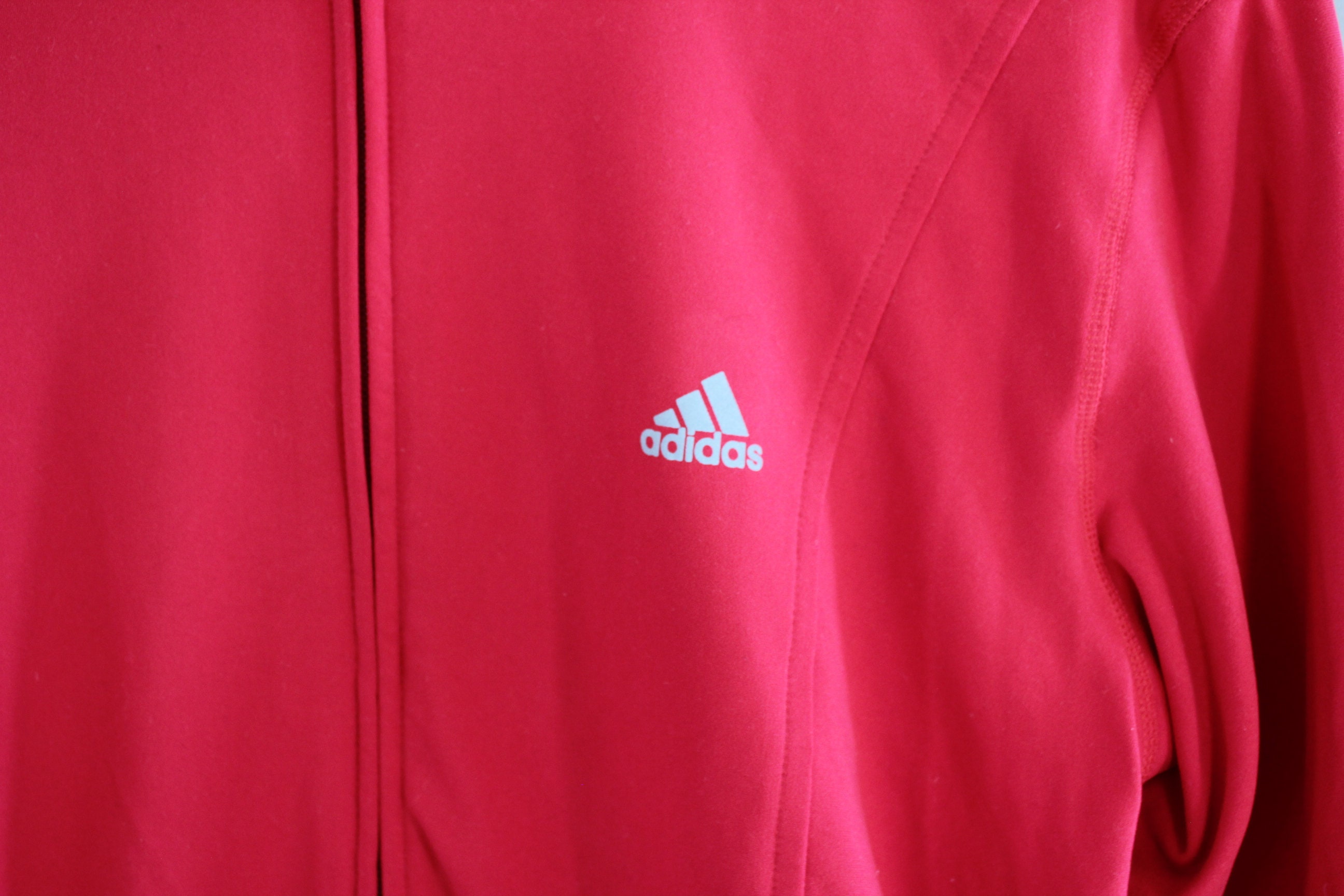 Adidas Zip up Red Sweatshirt Grunge Jacket Hipster Minimalist | Etsy Canada
