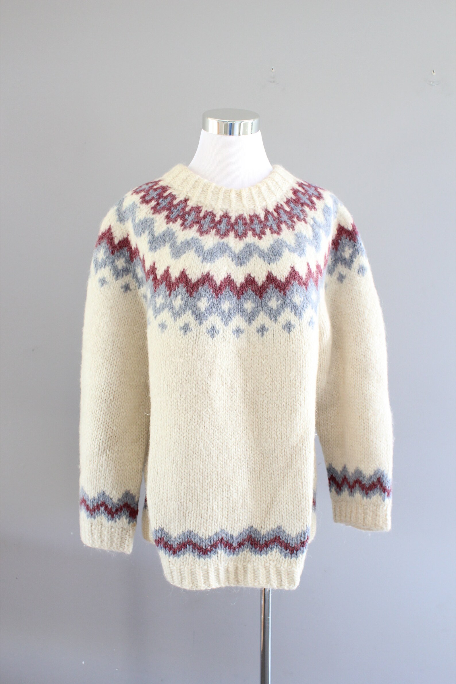 Handmade wool jumper chunky knit Nordic Norwegian style | Etsy
