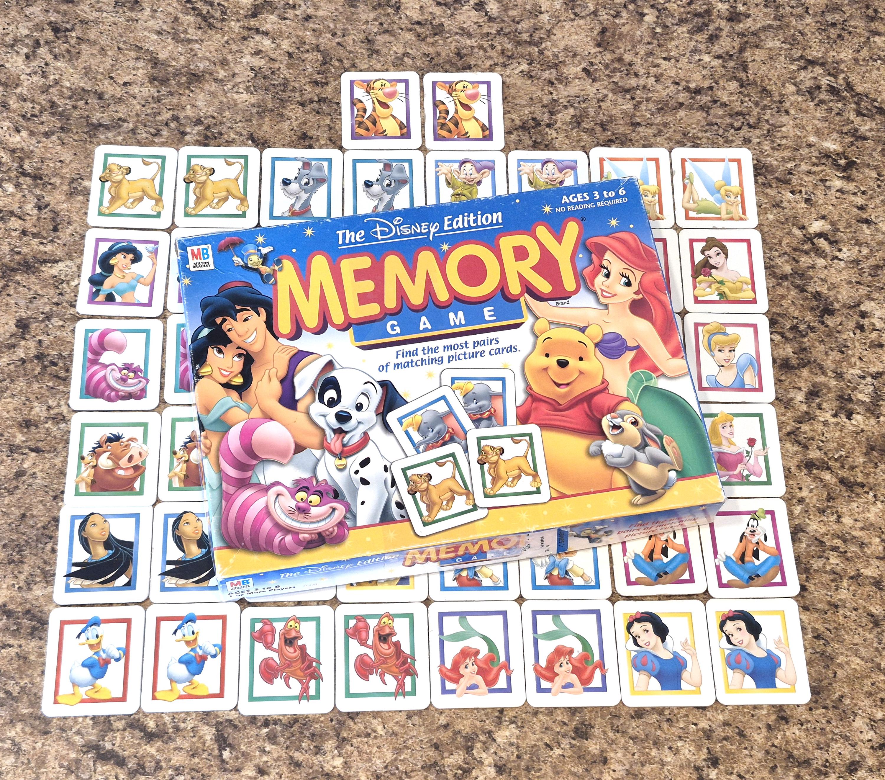 Vintage 2002 Disney Memory Game - Milton Bradley - 50 Cards (25