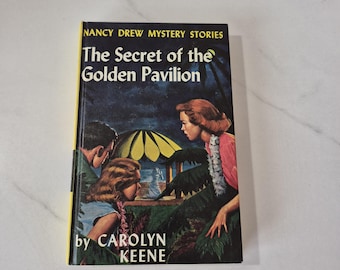 Vintage Nancy Drew Book The Secret of the Golden Pavilion No 36 Yellow Spine Matte Cover Carolyn Keene 1970s Hardcover Mystery