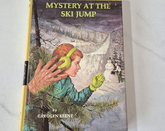 Vtg Nancy Drew Mystery Stories #29 The Mystery at the Ski Jump Carolyn Keene Yellow Spine Hardcover Grosset & Dunlap 1960s 70s Collectible