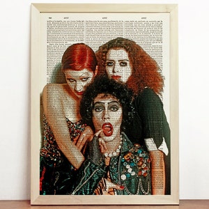 Rocky Horror Picture Show Print Tim Curry Poster Frank N Furter Film Movie Illustration Golden Age Art Book Dictionary