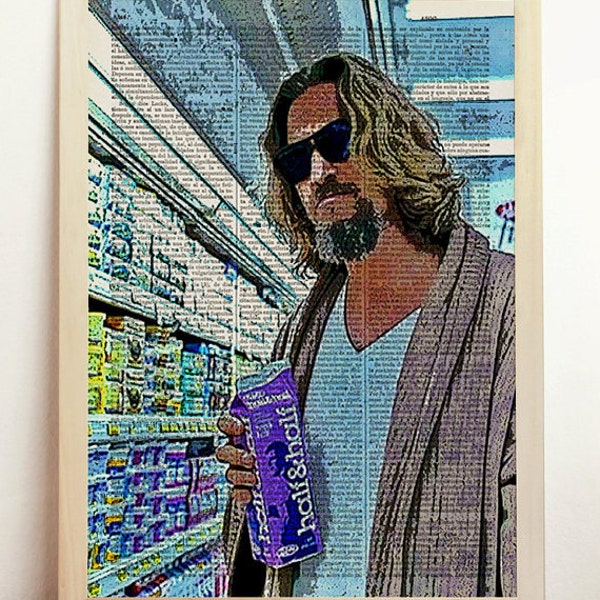 The Big Lebowski Print Coen Brothers Movie Dude Poster Film Mixed Retro Gift Vintage Art Upcycled Decor Book Dictionary