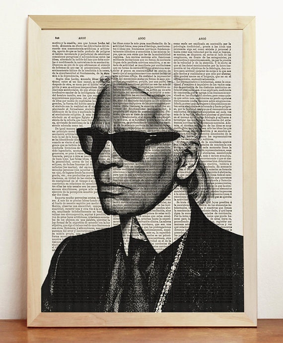 Drucken Sie Karl Lagerfeld Fashionista Poster Schwarz Weiss Etsy