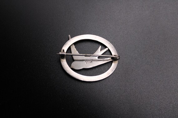 Original Art Deco Solid Silver & Marcasite Swallo… - image 5