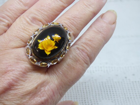 Stunning Large Oval Solid Silver Baltic Amber Rev… - image 8
