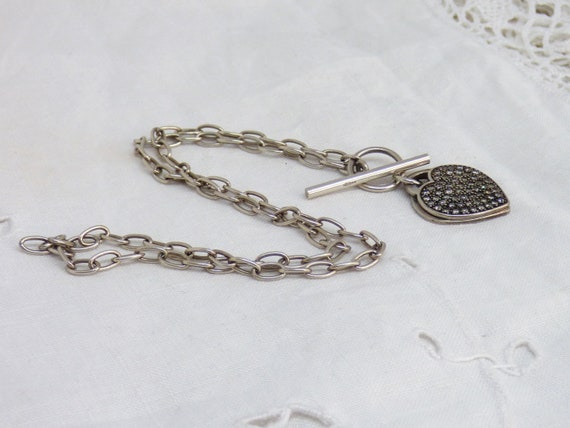Vintage 1980s Solid Silver Chain Necklace Front F… - image 4