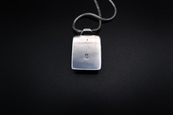 A Very Smart Solid Silver Oblong Pendant Set With… - image 3