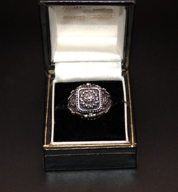 Solid Silver Poison Ring with Marcasites – Secret… - image 1