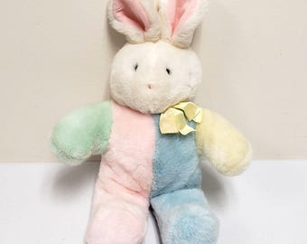 Eden 15" Bunny Rabbit Pastel Colorblock Blue Eyes Stuffed Animal Plush