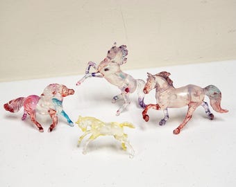 Breyer Reeves Suncatcher Painted Horse Lot of 4 Translucent 1999 Mini Horses