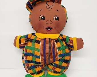 Playskool 9" Kids of Color Vintage 1993 Squeaker Rag Cloth Boy Plush Doll