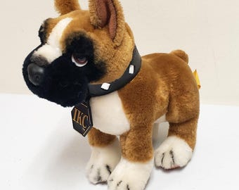 24K Polar Puff Boxer Dog IKC Mighty Star 1995 Stuffed Special Effects Plush