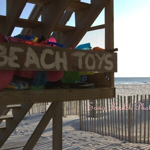 Beach TOYS , Beach Sand Ocean Paradise - Digital Download Photography - Wall Art Printable Photo