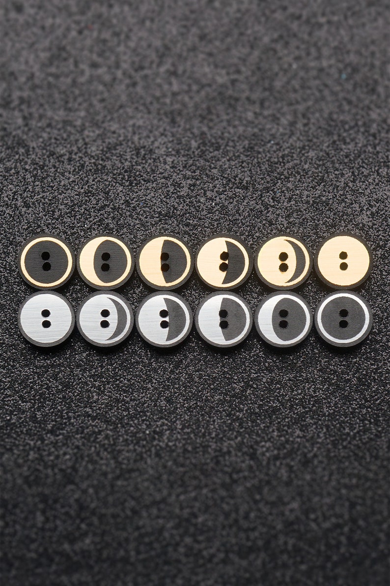 12x The Moon Phases Buttons moon phases moon cycle lunar Etsy