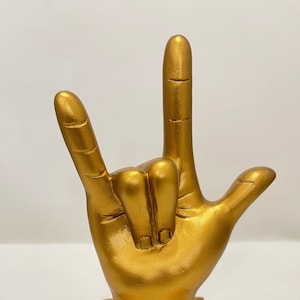 Ik hou van You-Hand Symbool-ASL-Gold- Tafelblad &Shelf Decor