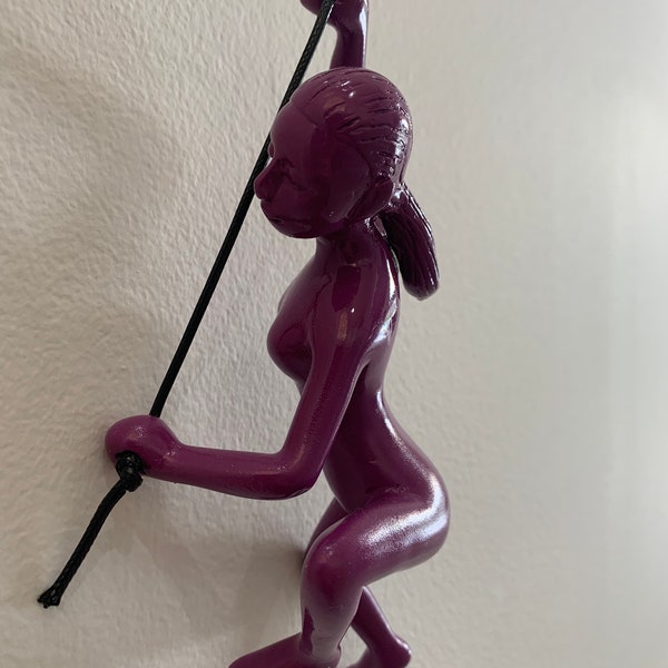 THE CLIMBING WOMAN- Purple Hanging Wall Art- Illusion Art