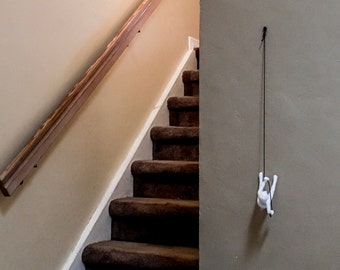 Hanging Climber Wall Sculpture – Rope Climbing Figure Decor, Modern Wall Art, Climbing Man, Unique Home Accent white