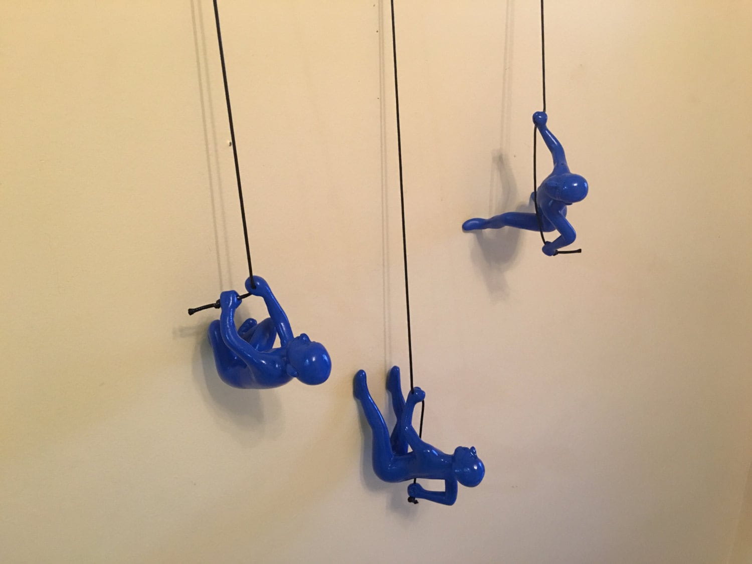 CLIMBING WALL ART 3 Piece Blue Climbing Man Rock Climbing Etsy