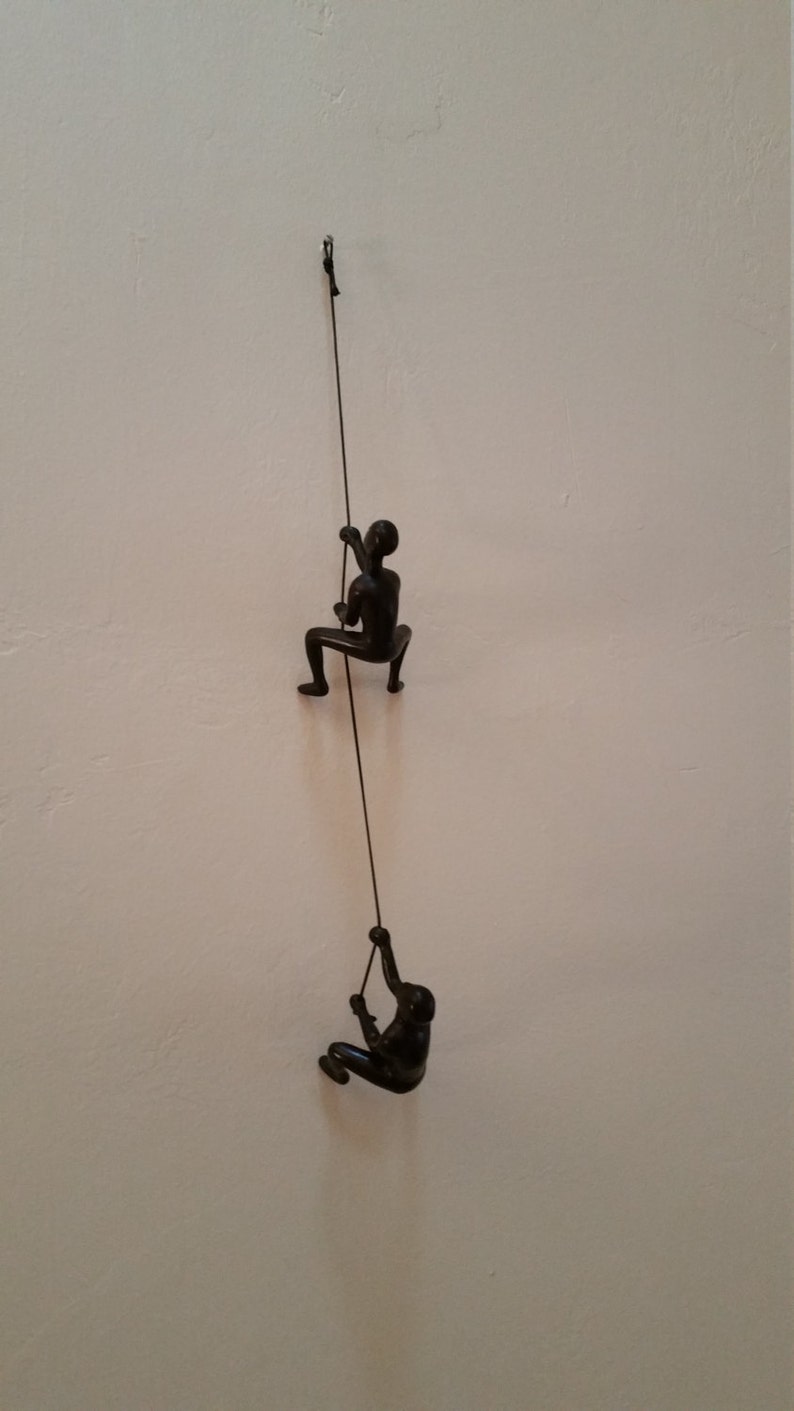 Climbing Man Hanging Wall Art 2 Piece Set Climbing Man Etsy