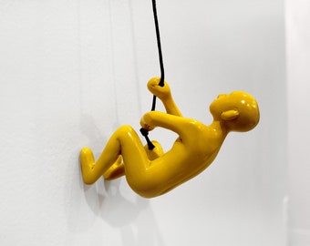 室内装飾 - 男性彫刻アート - 樹脂製壁掛け男性 - クライミングマン装飾 - クライミングマンアート - 手作り装飾