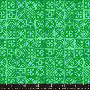 Poolside Too “Architectural Blocks” in Verdant by Ruby Star Society Fabric