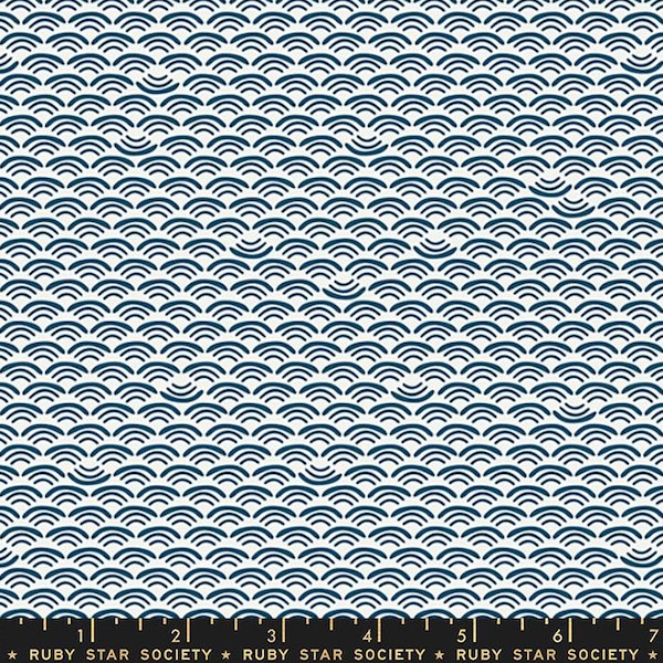 Koi Pond Smile And Wave ( Peacock ) Ruby Star Society Fabric