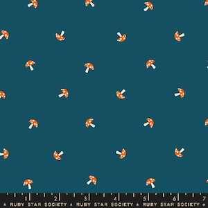 Carousel “Tiny Mushrooms” in Light Galaxy by Ruby Star Society Fabric