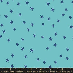 Starry 108" Wideback in Turquoise by Ruby Star Society Fabric