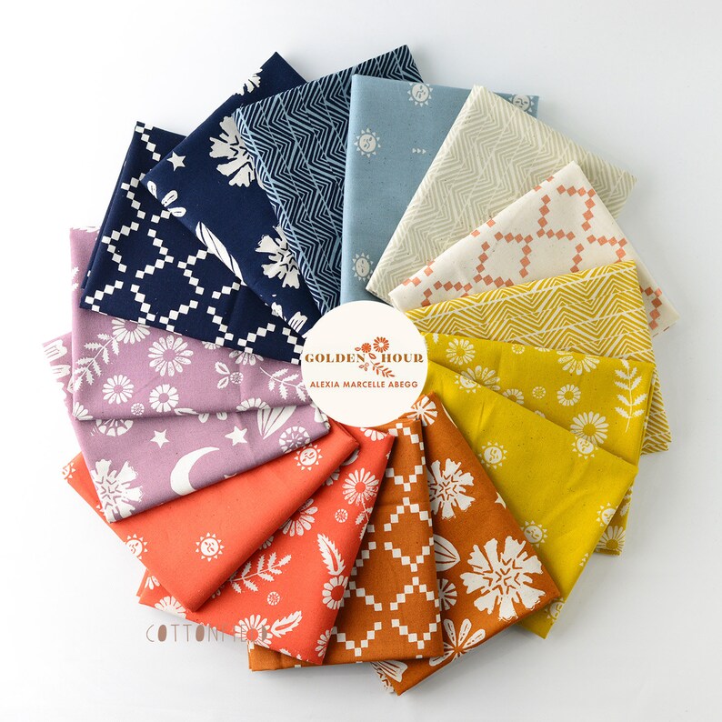 Golden Hour Daisy Ruby Star Society Fabric Warm Red