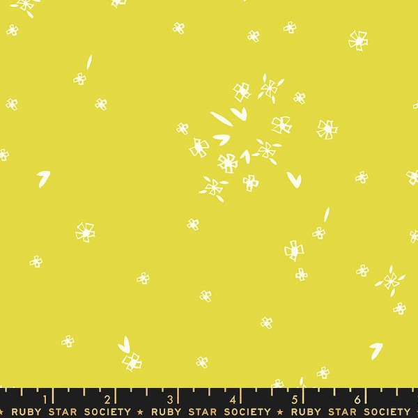 First Light Tiny Flowers (Citron) | Ruby Star Society Fabric
