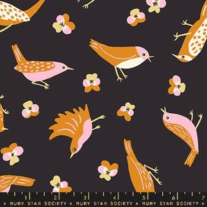 Bird Is The Word | Migration | Soft Black | Ruby Star Society Fabric