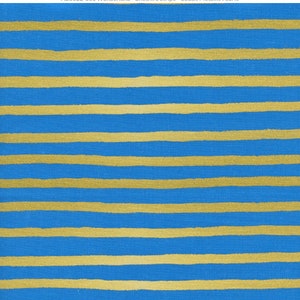 Wonderland | Cheshire Stripe (Cobalt Metallic) | Rifle Paper Co Fabric