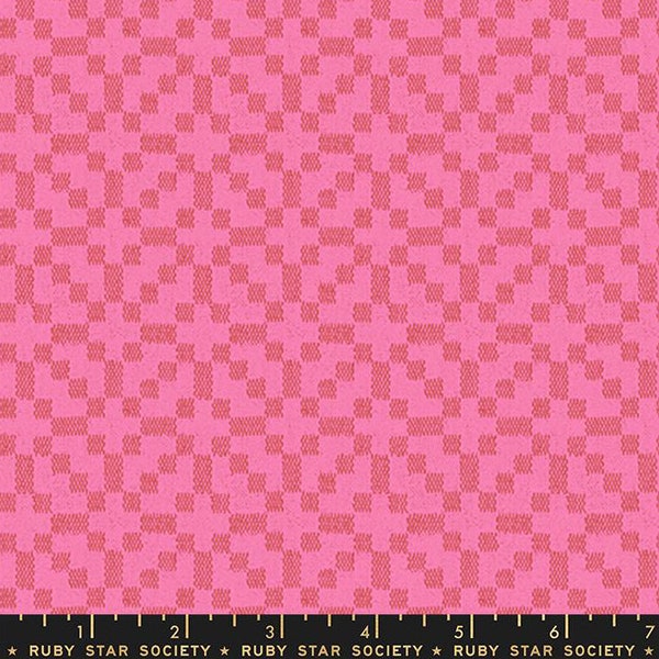 Warp and Weft Honey Holiday Woven Jacquard (Pink) | Ruby Star Society Fabric