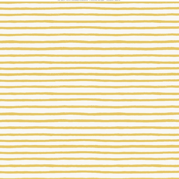 Holiday Classics Festive Stripe (Yellow) Rifle Paper Co Basics Fabric