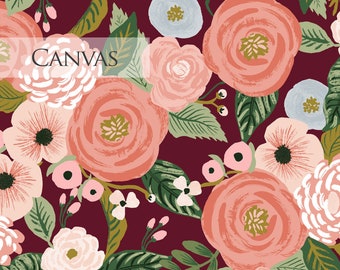 Garden Party Juliet Rose (Burgundy Canvas) | Rifle Paper Co Fabric