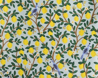 Camont Lemon Grove (Mint Metallic) | Rifle Paper Co Fabric