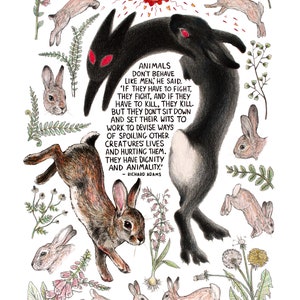 Black Rabbit - Watership Down (signed art print)