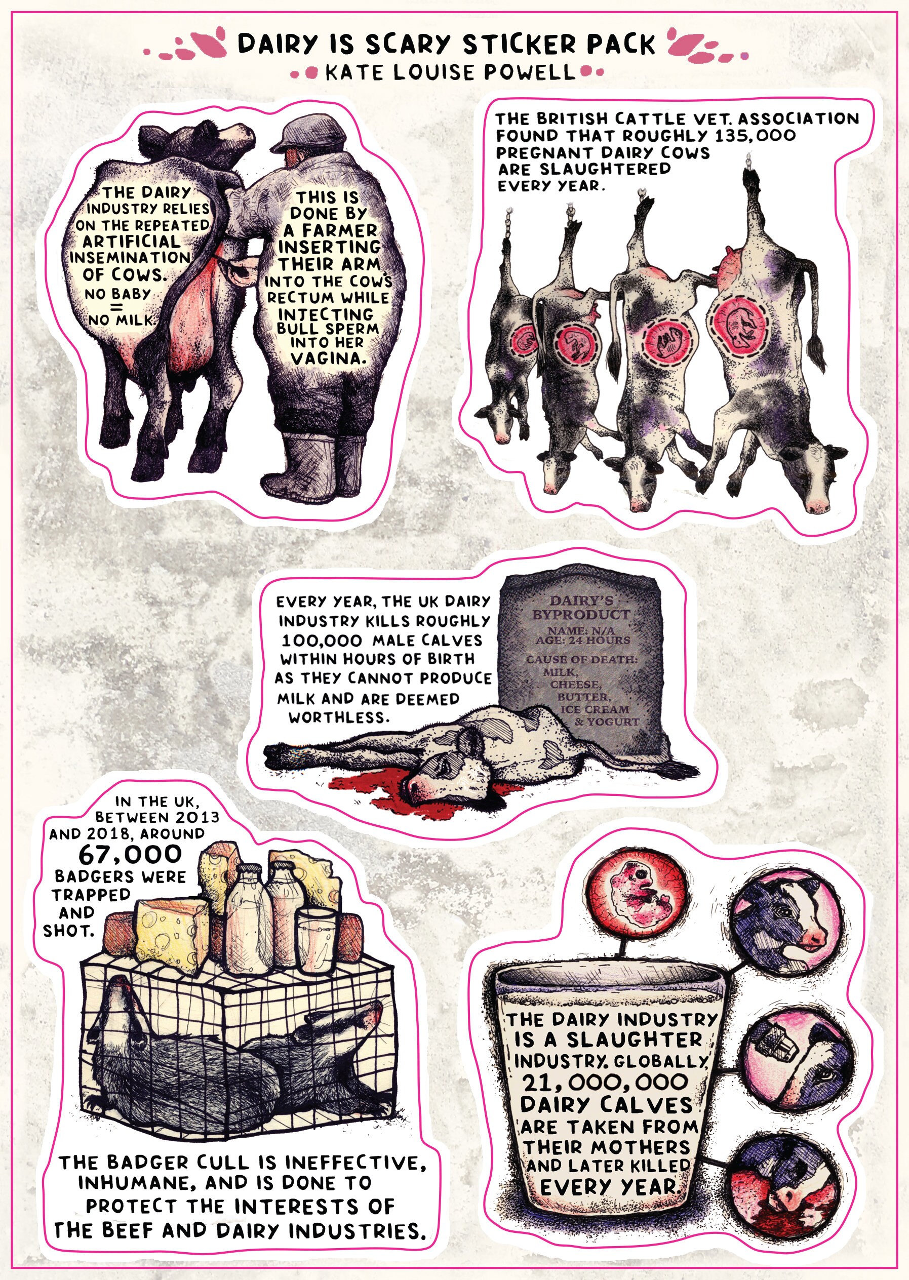 Dairy is Scary Sticker Pack x10 Designs Etsy