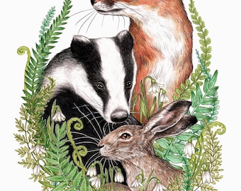 Wildlife Trio (signed art print)