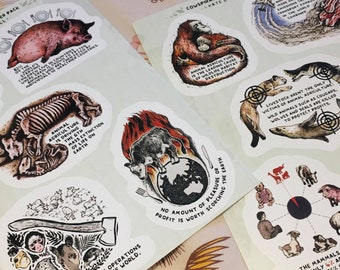 Cowspiracy Inspired sticker pack (x10 designs)