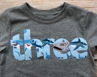 Shark 3rd Birthday Etsy