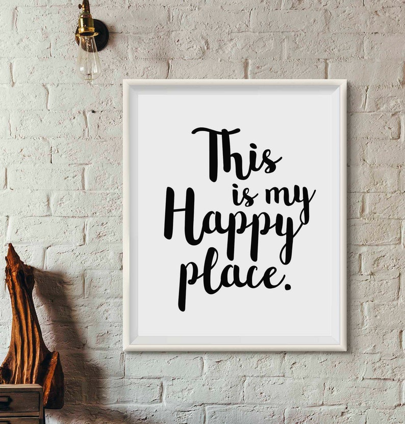 This is my happy place print modern wall decor minimalist Etsy