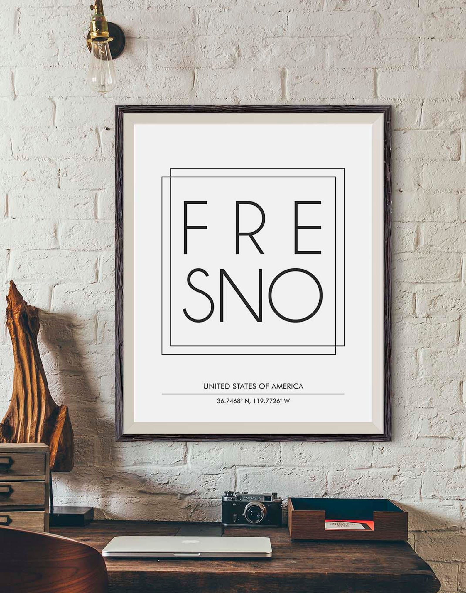 Fresno Poster Fresno City Print City Names Print DIGITAL Etsy