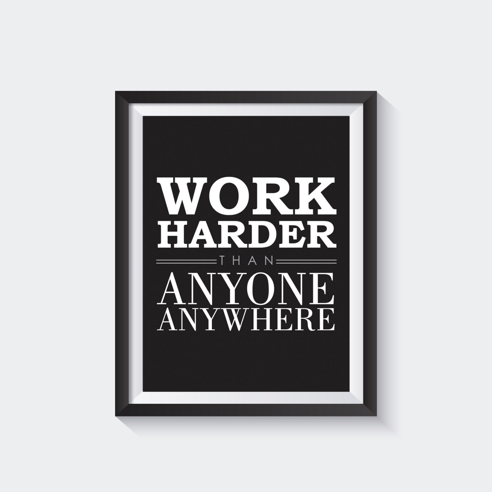 Work hard quote poster quote print quote wall art | Etsy