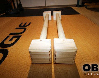 Wooden Parallette Set | 26 Inch Wood Push Up Bars | Portable Exercise Tool | Stands For L-Sits, Handstand Pushups, Jump Backs, Calisthenics