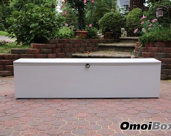 Banco de almacenamiento de dormitorio blanco / Banco de almacenamiento de entrada blanco / Banco de almacenamiento de granja / Bancos de almacenamiento personalizados / OmoiBox Visionary Creations