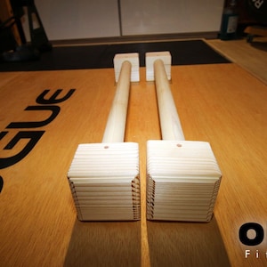 Wooden Parallette Set | 26 Inch Wood Push Up Bars | Portable Exercise Tool | Stands For L-Sits, Handstand Pushups, Jump Backs, Calisthenics