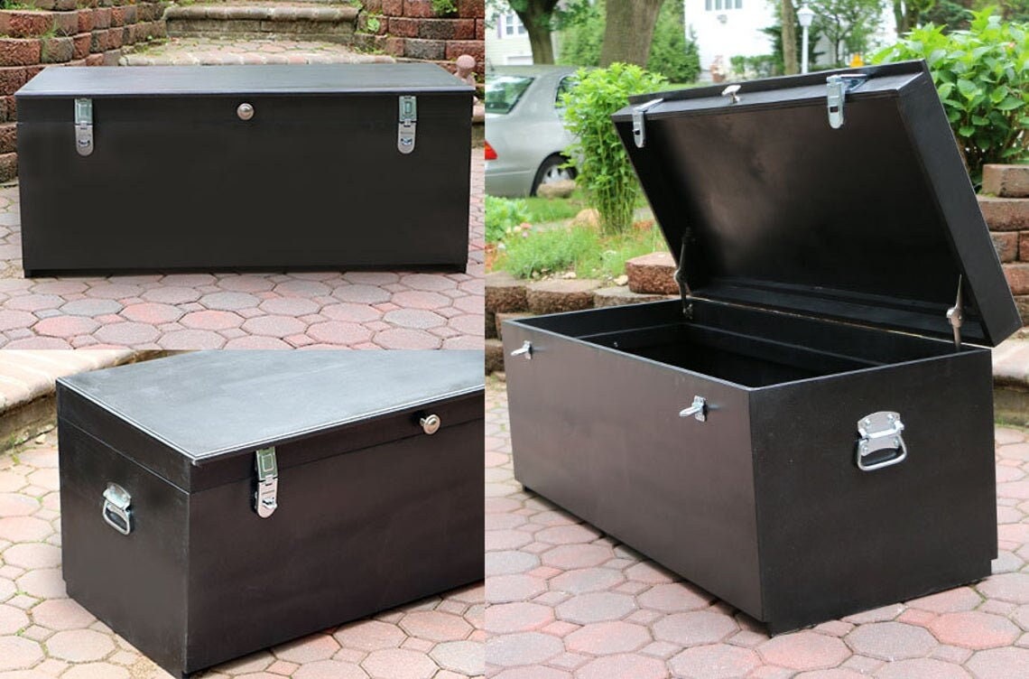 Black Storage Bench With Lock | Custom Storage Benches | Flip Top ...